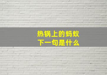 热锅上的蚂蚁 下一句是什么